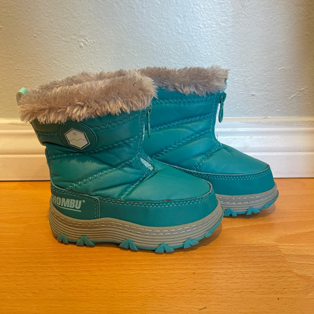 Khombu girls teal blue green grey gray snow boots frozen